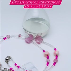 Custom made glass beads with magnetic clamp for safety ID Lanyard